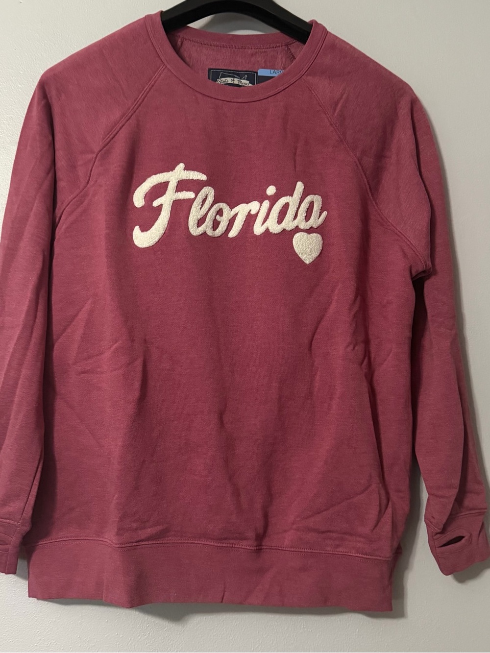 Ladies 'Florida' Graphic Sweatshirt - Dusty Rose with White Script
